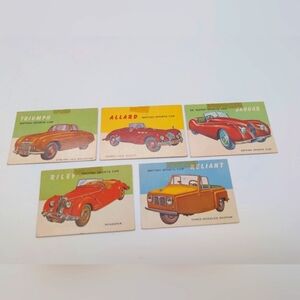 1954 Topps Car Cards British Sports Triumph Allard Riley Reliant Jaguar XK